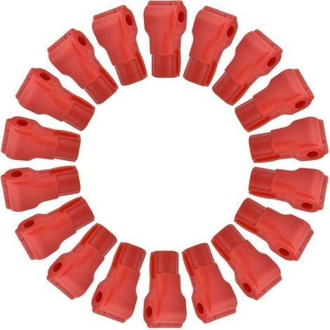 Confezione da 100 lucchetti a gancio con chiusura, lucchetti di sicurezza in plastica rossa, facili da installare, per mettere in sicurezza la merce, ganci per supermercati, espositori antifurto per n (1/5)