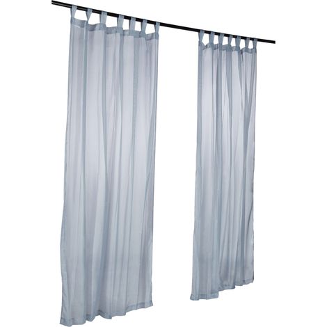 Lot de 2 rideaux transparents style épuré 245 x 140 cm légèrement brise-vue en polyester crème (1/4)