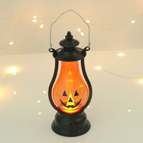 Lanternes décoratives d'Halloween : lanternes citrouilles, bougies LED, bougies scintillantes sans flamme, décorations de jardin d'Halloween (1/5)