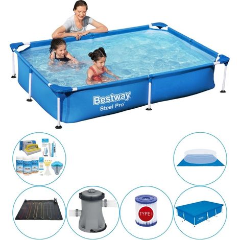 Bestway Bestway Steel Pro Rectangulaire - 221x150x43 cm - 7-pièces S22211