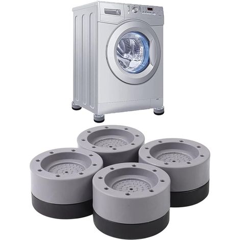 4x ALMOHADILLAS DE GOMA PARA PATAS DE LAVADORA Y LAVAVAJILLAS, ANTIVIBRACIÓN, ABSORBENTES DE GOLPES (1/5)