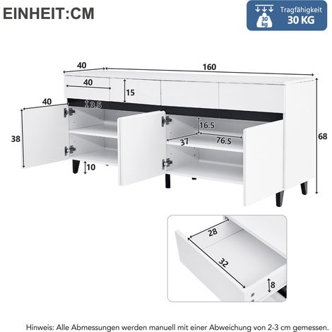 Couchtisch aus Stoff in Weiß 160 x 40 x 68 cm HOMAIRE (1/5)