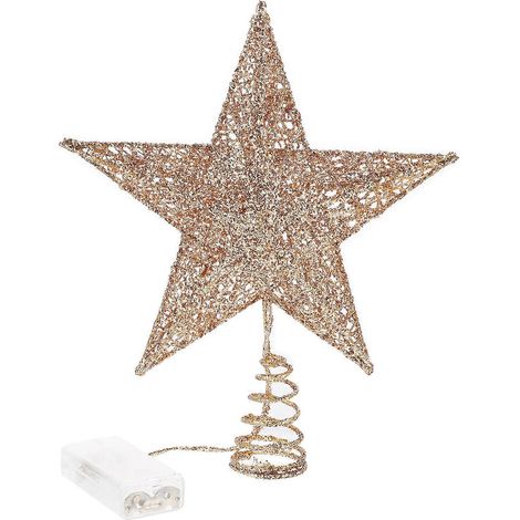 1 étoile lumineuse pour sapin de Noël-25X20X5.5CM-Golden (1/3)
