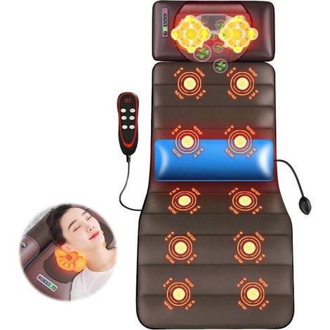 Tapis massage complet corps 10 moteurs – Vibrant – Soulagement dos, cou – Pour relaxation (1/5)