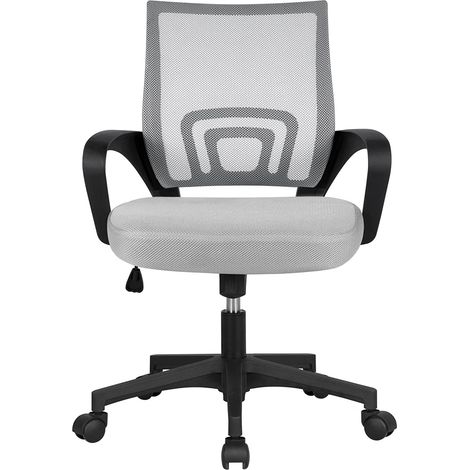 Sedia da ufficio ergonomica in tessuto traspirante con ruote "Bruxelles" per call center -Grigio (1/4)