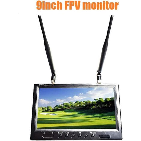 9-Zoll-FPV-Monitor mit 5,8 GHz, LCD-Bildschirm (800 x 480 Pixel, 20 Hz – 20 kHz), EU-Stecker