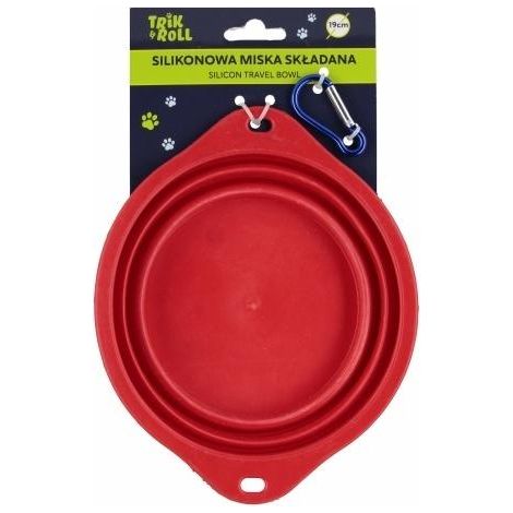 Ciotola pieghevole in silicone rossa, 19 cm