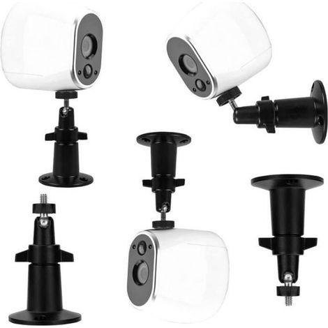 Support Fixation Murale pour Caméra, 2 Pièces, Métal Extérieur, Ajustable, Compatible Arlo Pro (1/4)