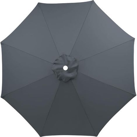 Housse de remplacement pour parasol de terrasse à 8 baleines de 2,7 m, housse de protection UV, toile de parasol grise (1/5)