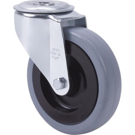 rueda giratora agujero m12 20zvl125cp-pgasb poliamix-goma gris eje bolas