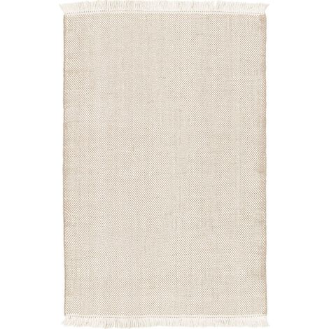 Grand Tapis de Salon et Chambre en Laine Doux Tissage de Précision Naturel 160 x 230 cm - PANGIVO