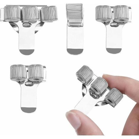 Clips de Porte-Stylo 4 Paquets Clips pour Porte-Stylo Porte Stylo Clip Inoxydable avec Trous Simples, Doubles et Triples Porte-Stylo en Métal Clip de Boucle de Stylo pour Tableau Blanc (1/5)