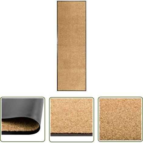 The Living Store Fußmatte Waschbar Creme 60x180 cm - Innenfußmatte - Außenfußmatte - Türmatte - Waschebene - Anti-Rutschmatte (1/5)
