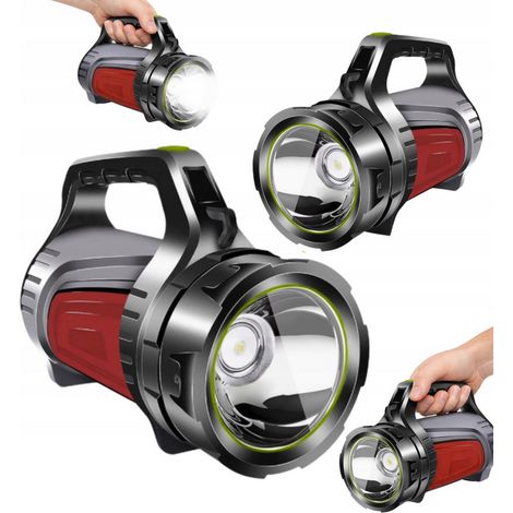 Leistungsstarke, wiederaufladbare LED-Taschenlampe, Scheinwerfer mit externem Akku, ideal für taktisches Camping.