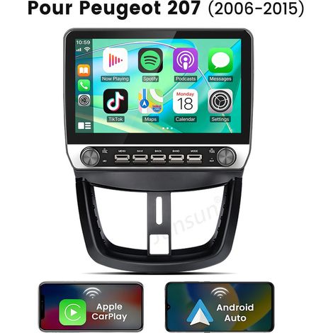 10.1 pouces Carplay Autoradio pour Peugeot 207 (2006-2015) système Linux JUNSUN (1/5)