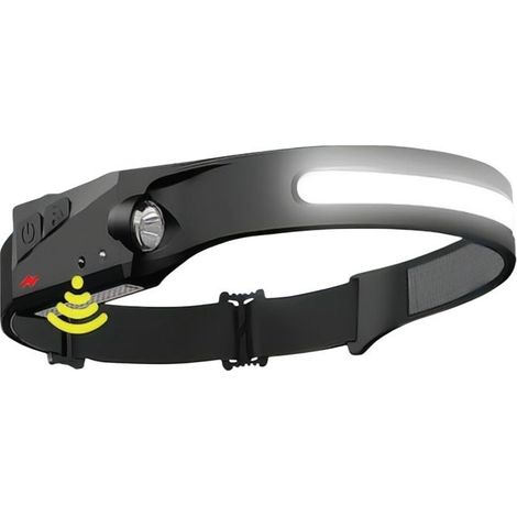 Lampe de poche de sauna à capteur LED, batterie intégrée, aste par USB, lampe de poche frontale, lampe de recherche, camping, pêche (1/4)