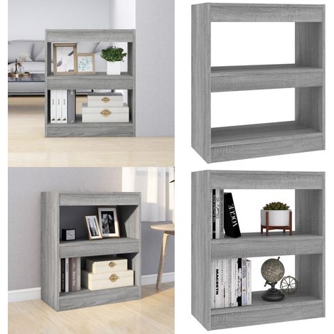 Bücherregal/Raumteiler Grau Sonoma 60x30x72 cm - Bucherregal - Raumteiler - Holzmöbel - Grau - Wohnzimmer - Home & Living