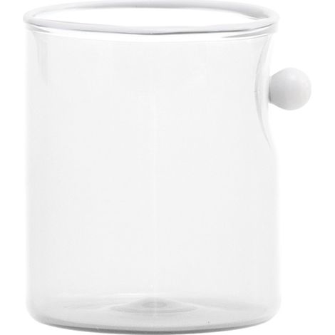 Zafferano Tumbler Oyster Set 4 Bicchieri in Vetro Borosilicato Soffiato a Mano con Perla Bianca Decorativa, Design Moderno e Trasparente