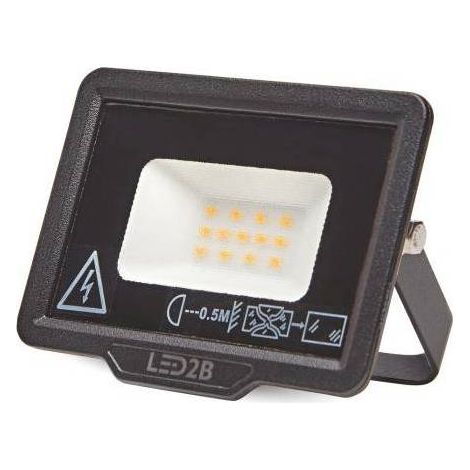 Projecteur LED MH 10W noir 3000K IP65 blanc chaud (1/2)