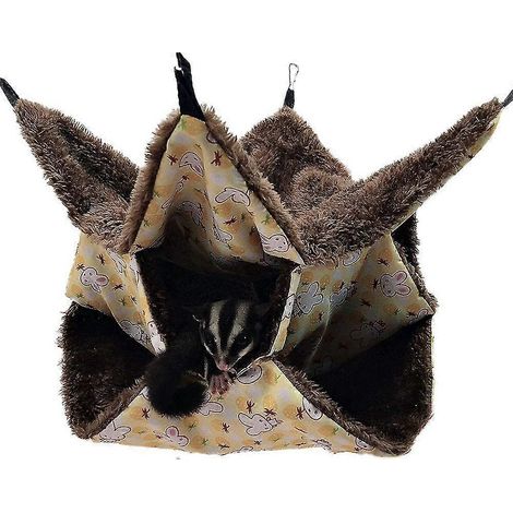 Hamac pour petits animaux, hamac à bonbons, lit à trois niveaux, hamac pour souris, accessoires en fer pour cochons d'Inde (1/5)