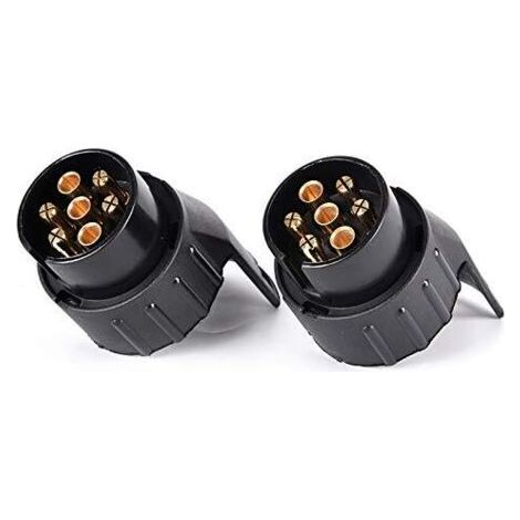 Lot de 2 adaptateurs de prise 12 V CC 13 broches vers 7 broches pour voiture, remorque, camion, caravane, barre de remorquage (1/5)