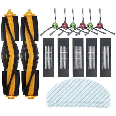 Pièces détachées pour aspirateur robot Yeedi Vac 2 Pro : brosse principale, filtre HEPA, chiffon de nettoyage, brosses rotatives et chiffon de nettoyage. (1/5)