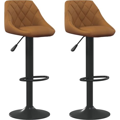 Maison Exclusive - Barhocker 2 Stk. Braun Samt (1/5)