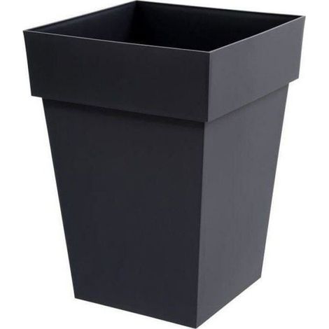 Pot De Fleurs Carré - 40 cm - 51 L - 39 x 39 x H 53 cm - Gris Anthracite (1/5)