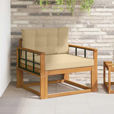 Outdoor Mittelsofa Massivholz Akazie Natur