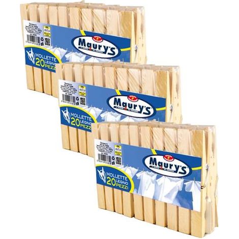 KIT SET 3 PZ MAURY'S MOLLETTE BUCATO IN LEGNO 20PZ (1/4)