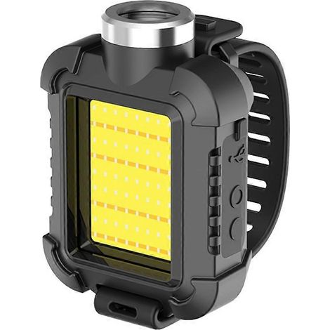 Wiederaufladbare LED-Armbandleuchte für Outdoor-Aktivitäten, wasserdicht (IPX5), 3 Leuchtmodi und SOS-Funktion. Ideal für Camping und Radfahren. Farbe: Schwarz. (1/5)