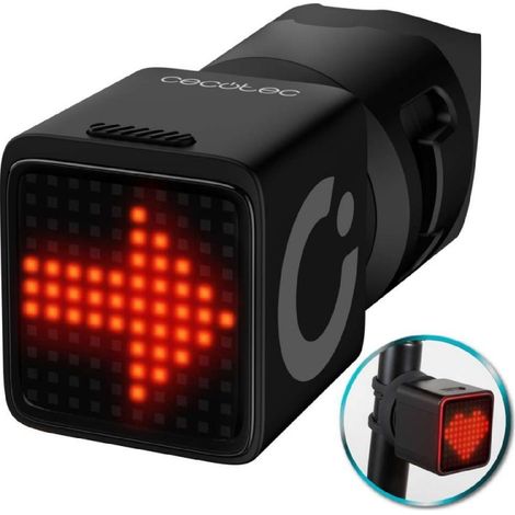 Cecotec Luz Trasera Bicicleta Inteligente LED Smart Tail. Localizador GPS, LED Alta Intensidad 180 mcd