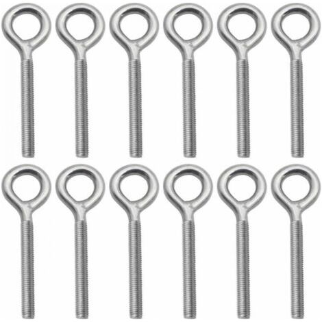 12er-Set - M8 Ösenbolzen aus 304 Edelstahl Ringschrauben Ösen Schraubhaken zum Schrauben für Schaukeln Außenbereich Maschine (1/5)