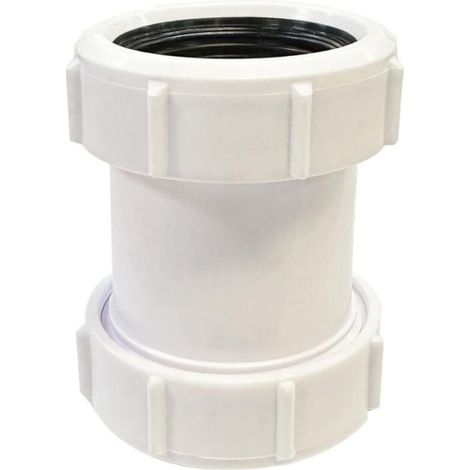SUPERTOOL Connecteur de compression 1/2" 40 mm Connecteur de tuyau d'évacuation droit en PVC pour baignoire, évier de cuisine, bac de douche, pièce humide (1 pièce) (1/4)