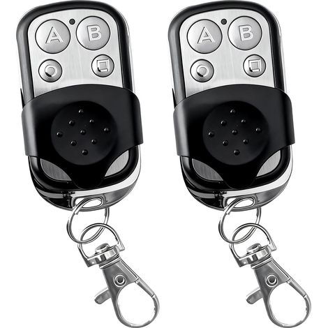 Lot de 2 Télécommandes Universelles 433,92 MHz pour Portail et Garage, Copieuse de Code Fixe, 4 Boutons, Compatible avec Porte Coulissante et Voiture (1/5)