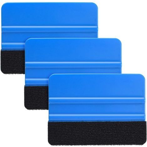 Raclette en vinyle durable avec bord en feutre noir. 10 cm. pour film vinyle de voiture. autocollant. vitre teintée. raclette professionnelle anti-rayures (lot de 3) (1/5)