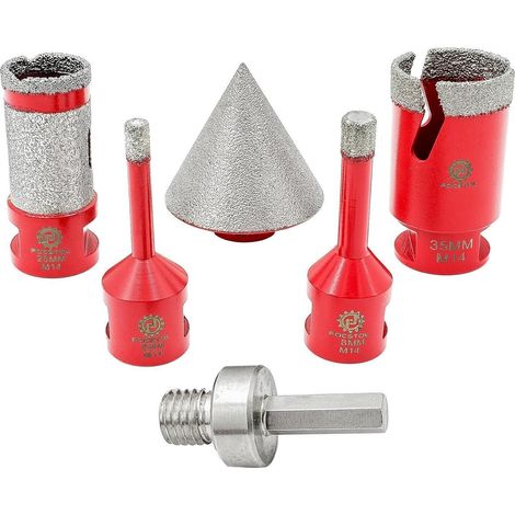 Fliesenbohrer Diamant Bohrkronen Keramik Porzellan 6 8 35mm SET5 (1/5)