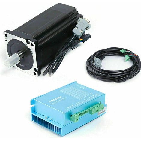 Nema 34 - Motore passo-passo Closed Loop 86 Stepper motore 12 Nm, High Torque 5.6 A, 24 V, 2 fasi, 86 x 170 mm, con motore passo-passo, driver e cavo per stampante 3D
