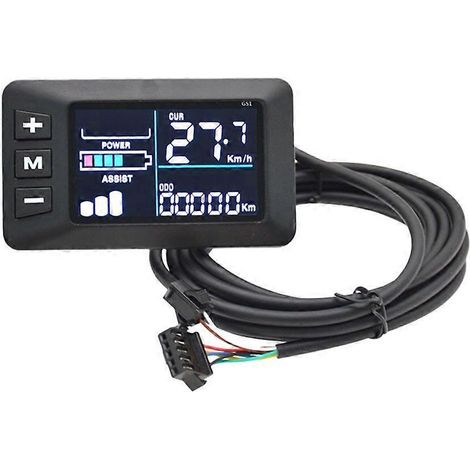 Compteur de vitesse/odomètre pour scooter avec écran LCD couleur, connecteur 6 broches et guidon de 22,2 mm