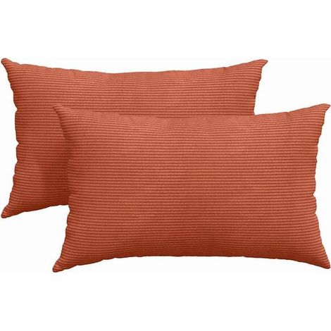 Coussins de canapé, 2 pièces, rouge et orange, 50 x 30 cm (1/5)