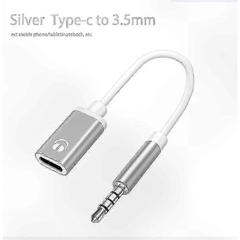 Adaptateur 3.5mm Mâle vers USB-C Femelle, connecteur rond plat S5J7 pour appareils électroniques, compatible audio et données (1/5)