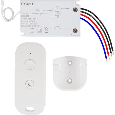 Ledkia – Interrupteur simple télécommandé RF – Contrôle à distance – Dimensions 80x34x19 mm – Pour luminaires LED