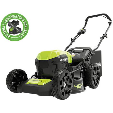 Cortacésped Greenworks GD48LM46 48 V – cuchilla de 46 cm – autopropulsado – jardines hasta 800 m² – Greenworks
