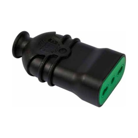Fme art 81.111 douille droite HI-PRO noir 2P + T 16A P17 / 11 CEI (1/2)