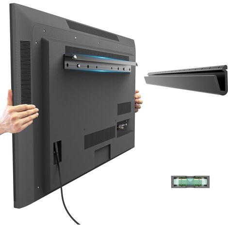 Support TV Mural sans perçage, pour la Plupart des de téléviseurs de 22" à 55", Jusqu’à 45,4 kg, Installation Facile sans Goujon, Niveau à Bulle et Tout Le matériel Inclus (1/5)
