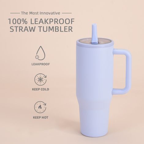 Nouveau 2025 Tasse Isotherme Double Paroi Antifuite Couvercle Pliable 40oz Portable Bec Verseur Voiture (1/5)