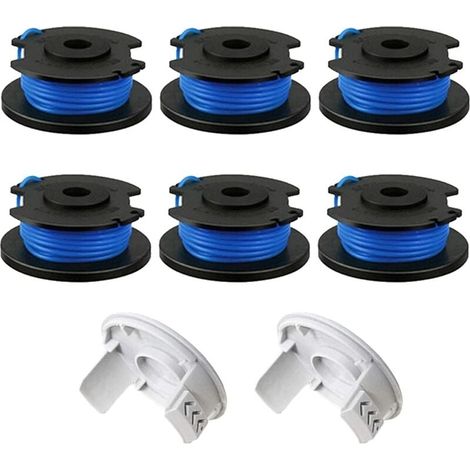 Bobine de Fil de Rechange pour débroussailleuse Ryobi One+ AC14RL3A 18 V, 24 V, 40 V, Bobine de Rechange pour Coupe-Bordure de Ligne 1.65 mm, 11ft pour débroussailleuse (6 Spool + 2 Cap)-LIAIKI (1/5)