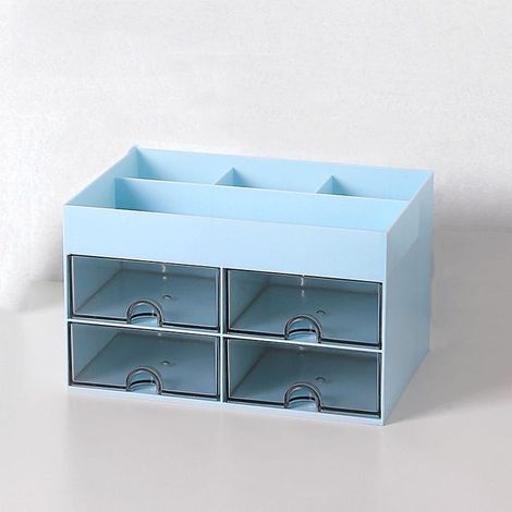 Scatola portaoggetti da scrivania per studenti, a cassetto - Blu - 211212 cm - Crezuo