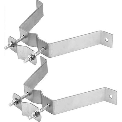 Paire de supports muraux robustes pour mât d'antenne TV avec (2) supports (1/5)