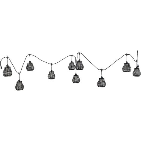 Guirnalda de 10 luces de plástico negro con bombilla 500x14x14h cm (1/5)